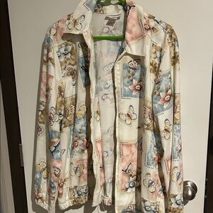 Alfred Dunner Multicolor Floral Butterfly Jacket